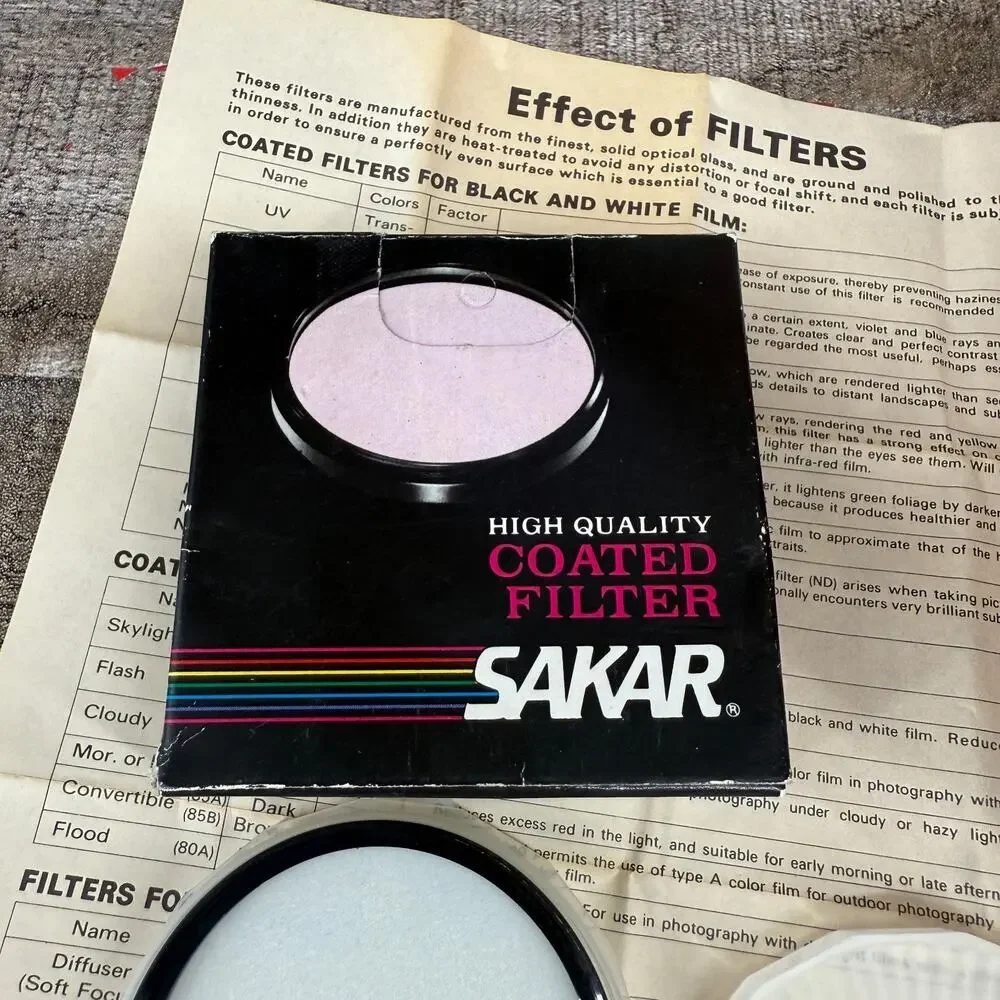 Sakar 52mm Camera Lens Filter Coated UV 58MM W/ Paper Guide